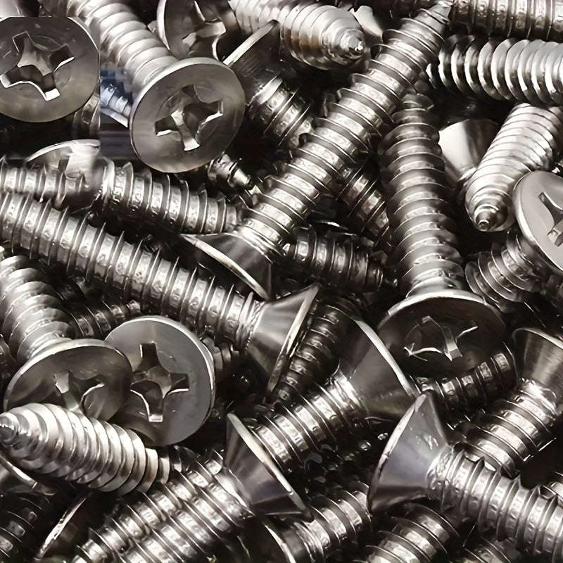Flat Head Cross Recessed Tapping Screws100 Pcs