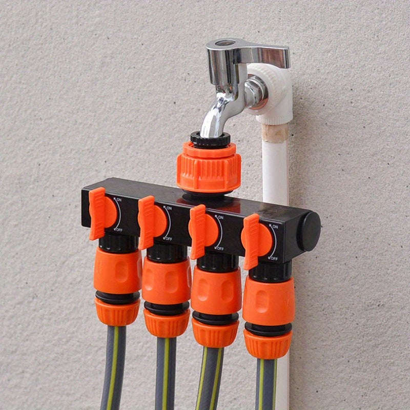 Convenient 4-Way Garden Hose Dispenser With 4 Independent Switches