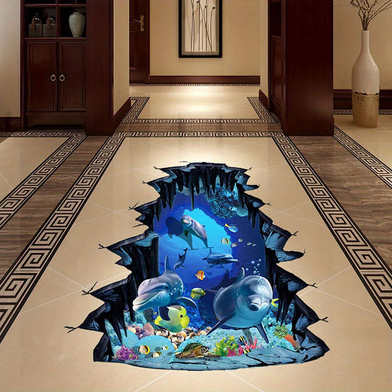 Wall Stickers Pvc Material Self-Adhesive Waterproof Underwater World Stickers Removable Floral Mural
