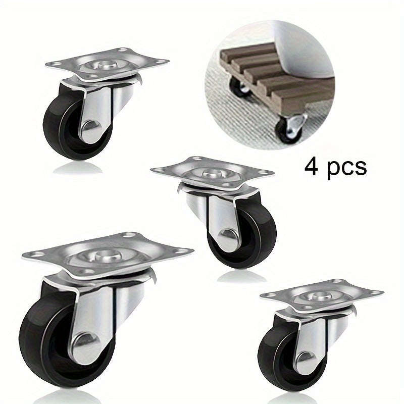 Heavy Duty Mini Caster - Rigid Non-Swivel Pp Plastic Roller With Metal Top Plate