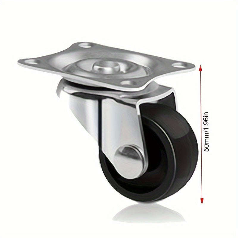 Heavy Duty Mini Caster - Rigid Non-Swivel Pp Plastic Roller With Metal Top Plate