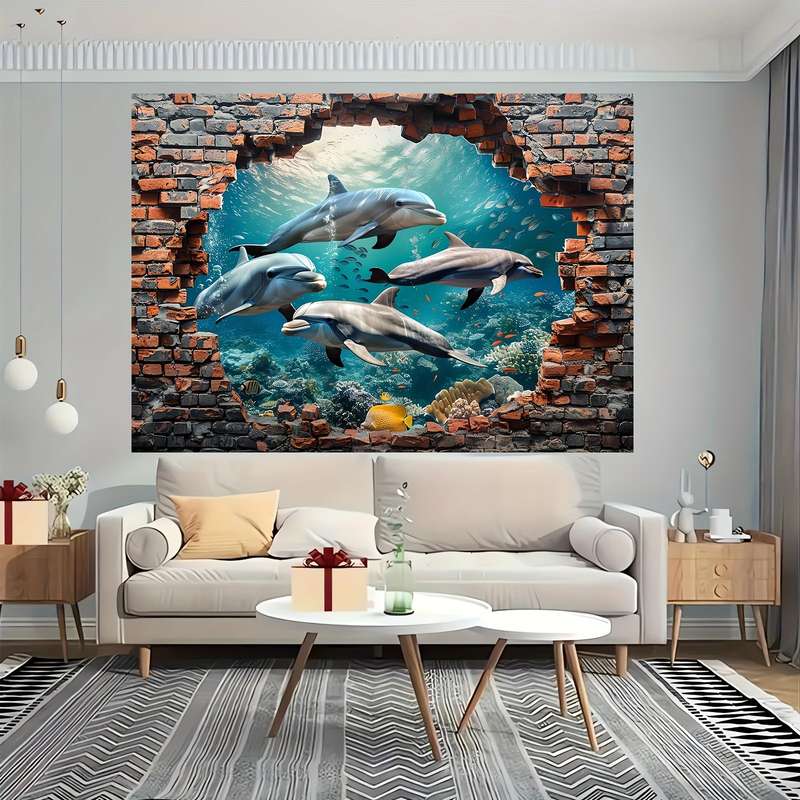 Underwater World Shark And Dolphin Photography Backdrop