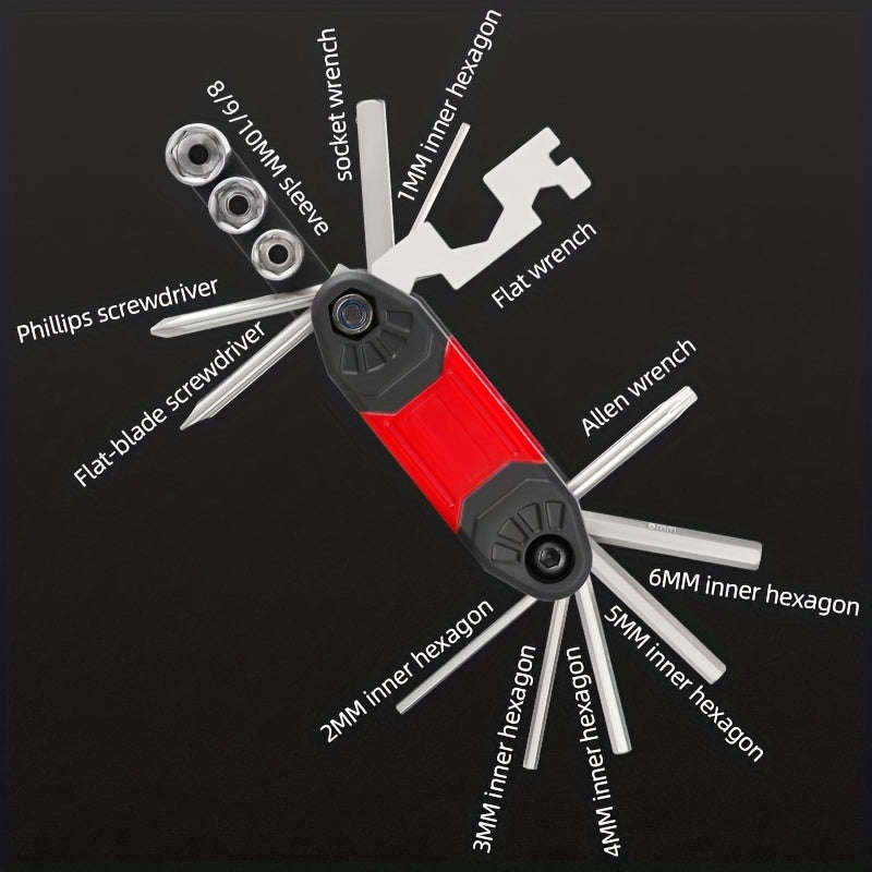 Multifunctional 16 In 1 Foldable Stainless Steel Rivet Removal Professional Pliers