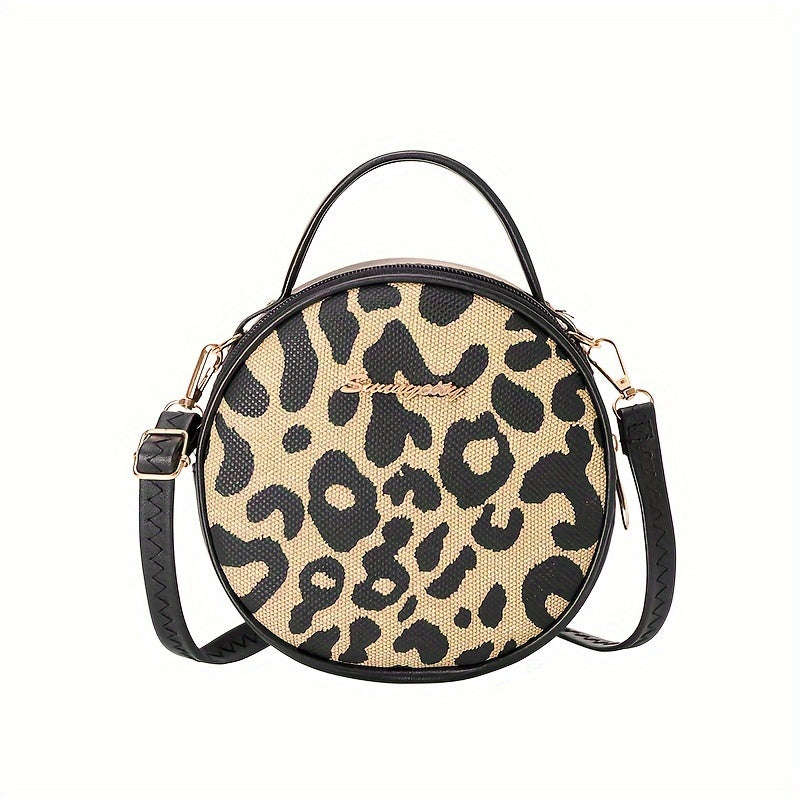 Fashion Retro Leopard Print Small Round Bag
