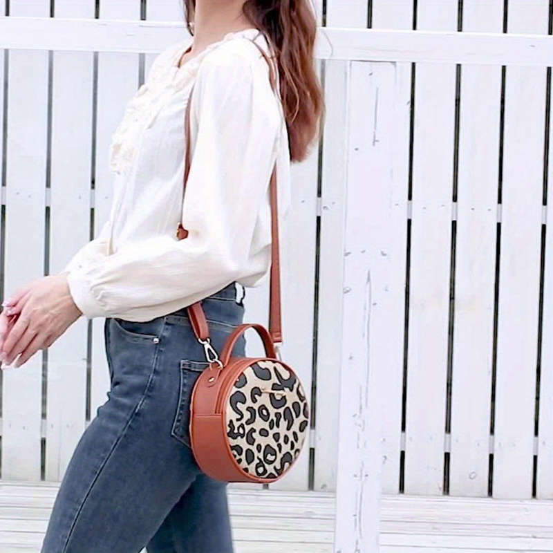 Fashion Retro Leopard Print Small Round Bag