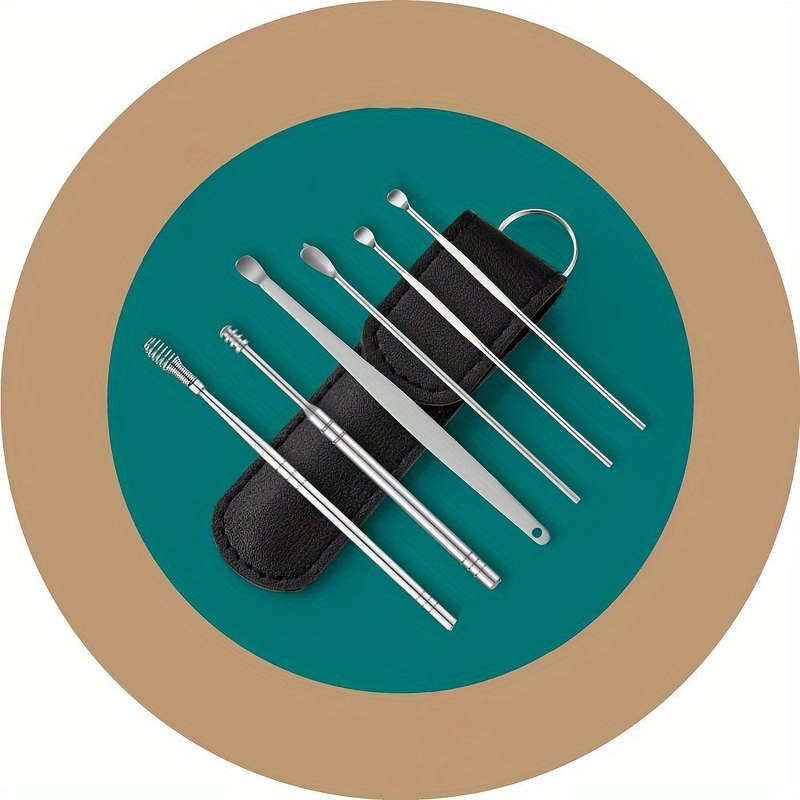 Convenient 6-In-1 Stainless Steel Ear Wax Removal Tool Kit