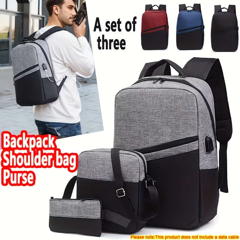 Multifunctional 3-Piece Business Travel Backpack