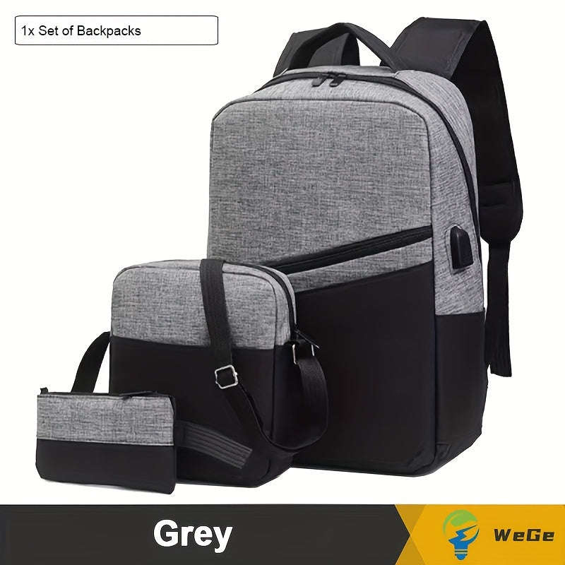 Multifunctional 3-Piece Business Travel Backpack
