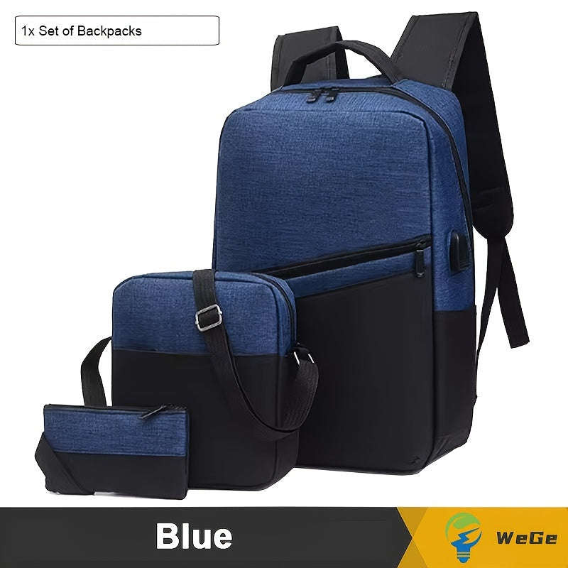 Multifunctional 3-Piece Business Travel Backpack