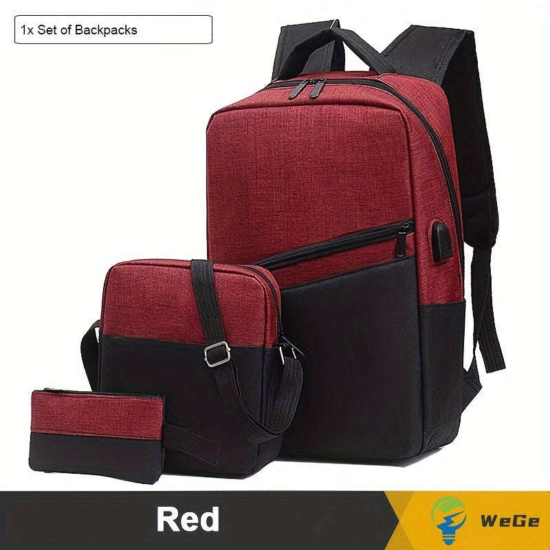 Multifunctional 3-Piece Business Travel Backpack