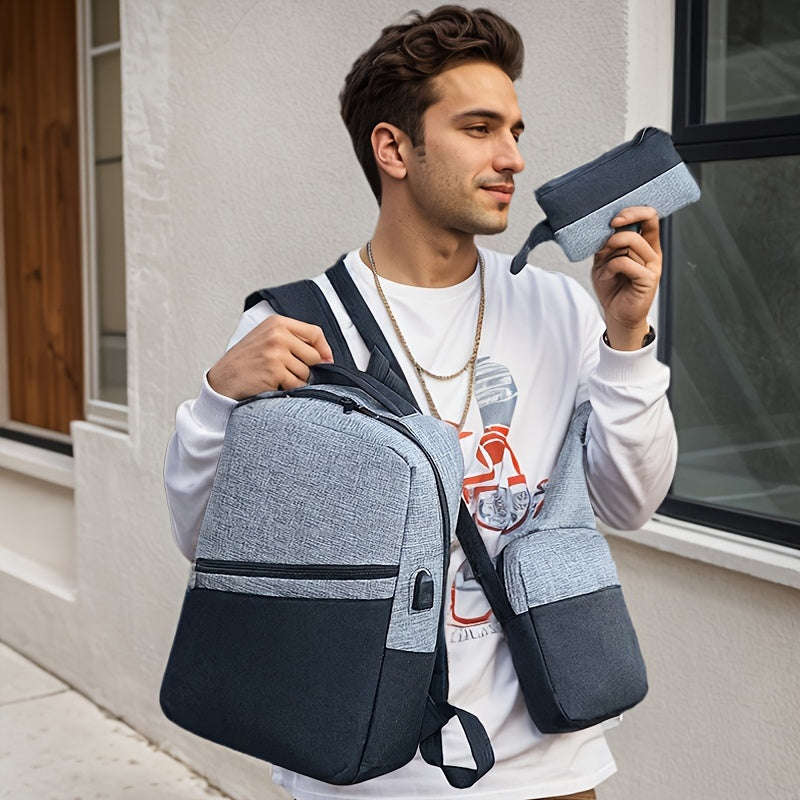 Multifunctional 3-Piece Business Travel Backpack