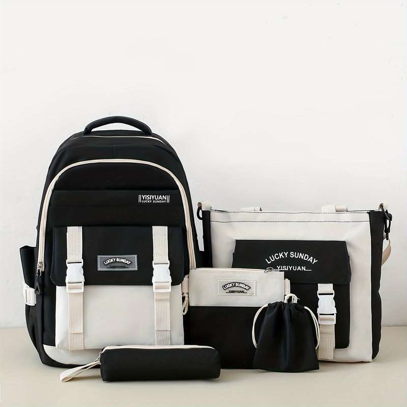 Durable 5-Piece Stylish Backpack Set For Women