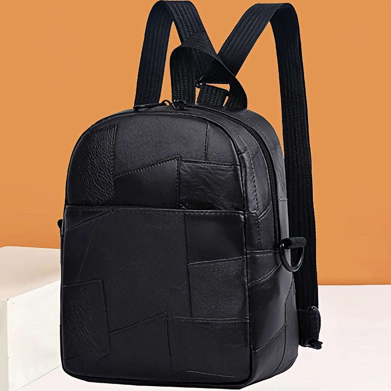 Stylish Black Faux Leather Backpack