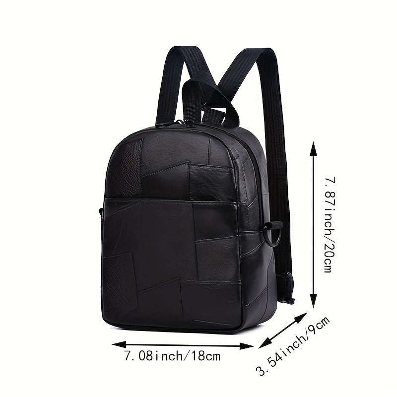 Stylish Black Faux Leather Backpack
