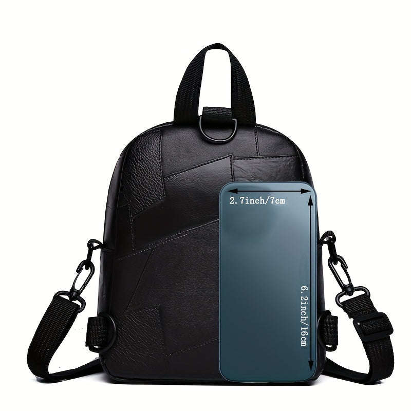 Stylish Black Faux Leather Backpack