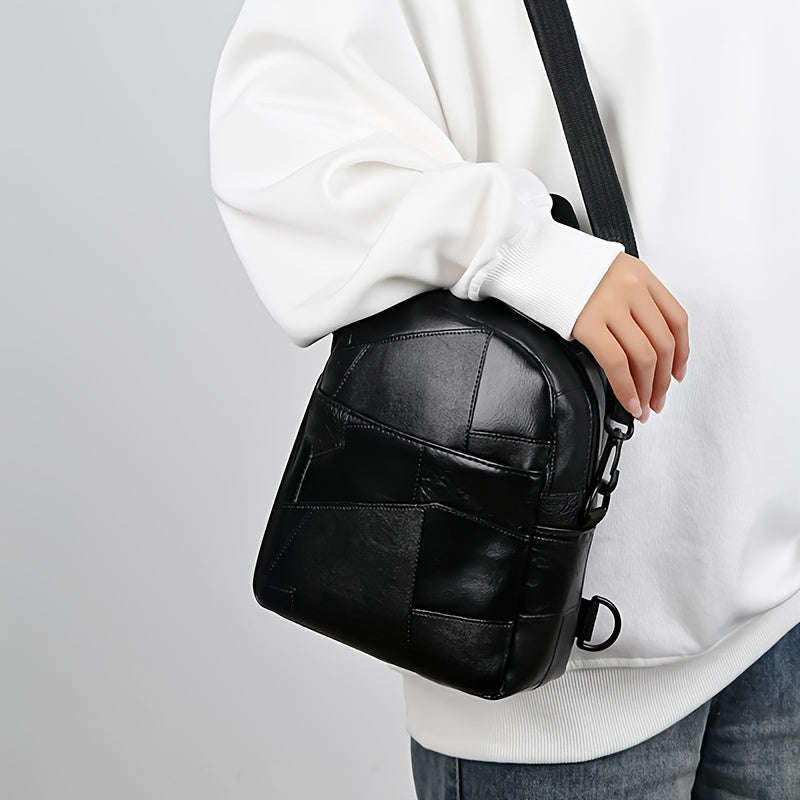 Stylish Black Faux Leather Backpack