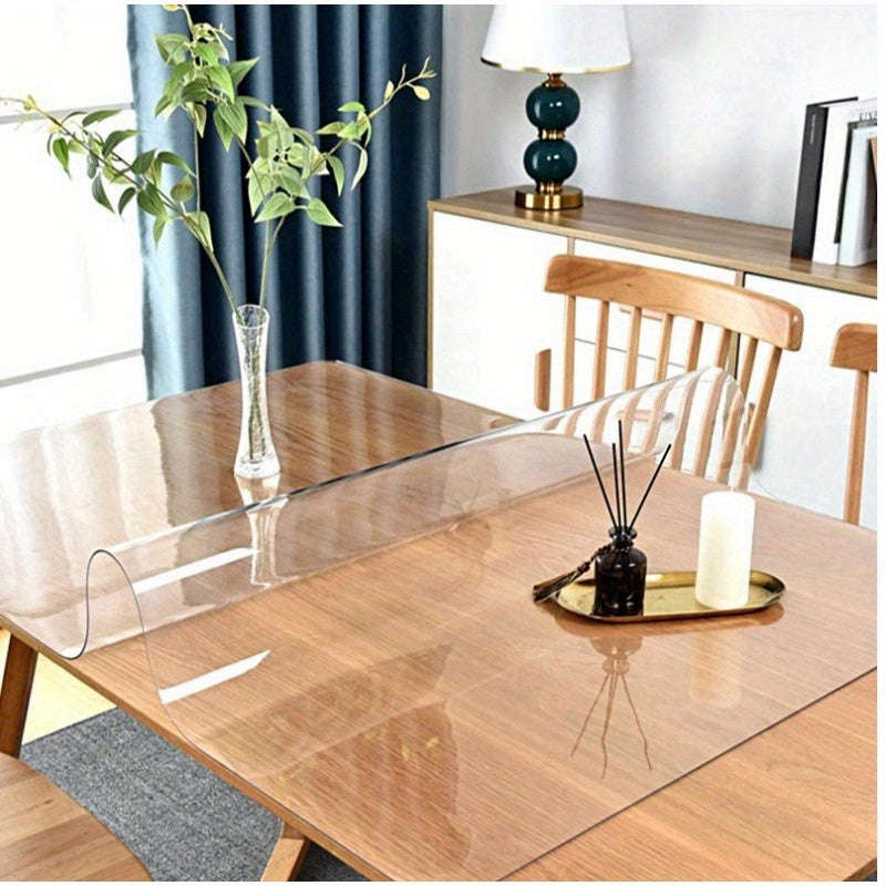 1 Durable Pvc Desk Protector - Transparent Heat-Resistant And Waterproof Desk Mat With Anti-Static S