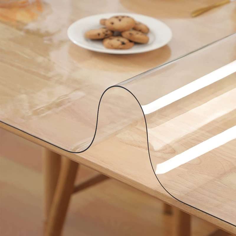 1 Durable Pvc Desk Protector - Transparent Heat-Resistant And Waterproof Desk Mat With Anti-Static S