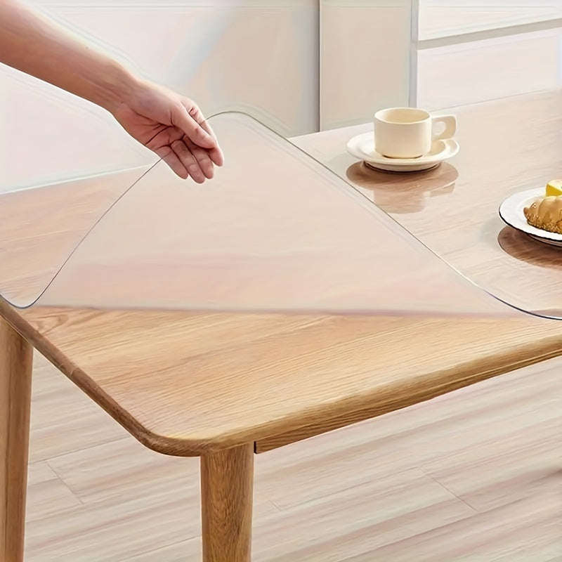 1 Durable Pvc Desk Protector - Transparent Heat-Resistant And Waterproof Desk Mat With Anti-Static S