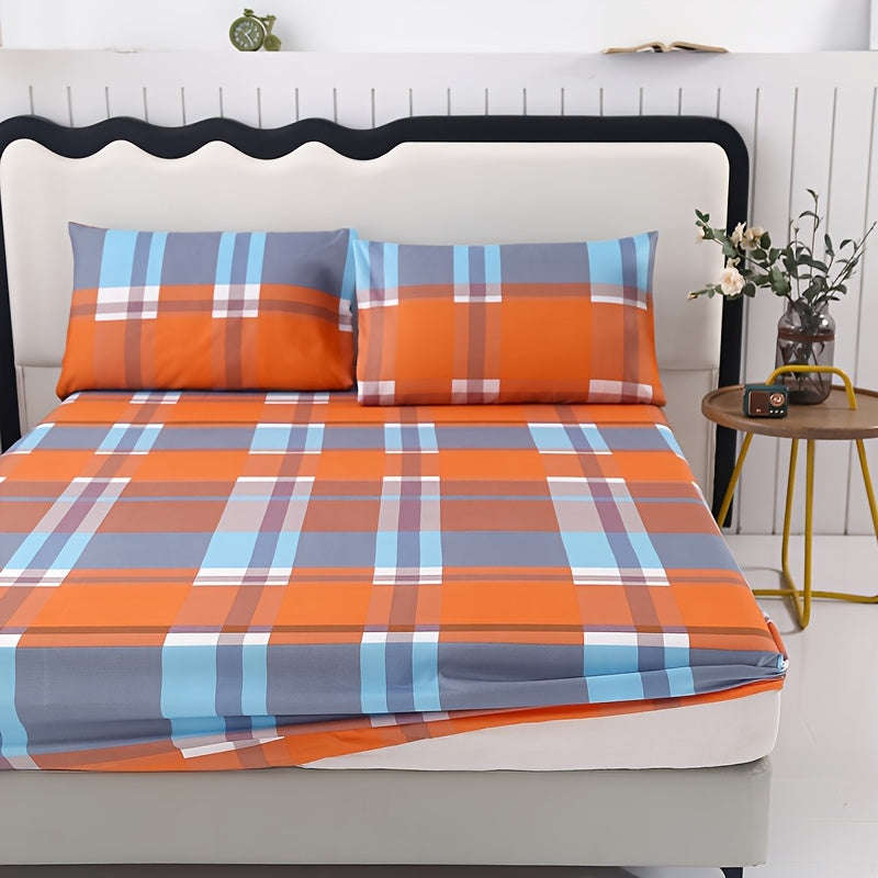 3 Pieces Modern Polyester Fitted Sheet Set
