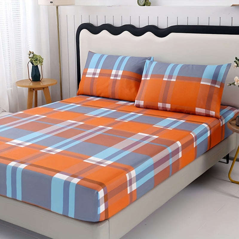 3 Pieces Modern Polyester Fitted Sheet Set