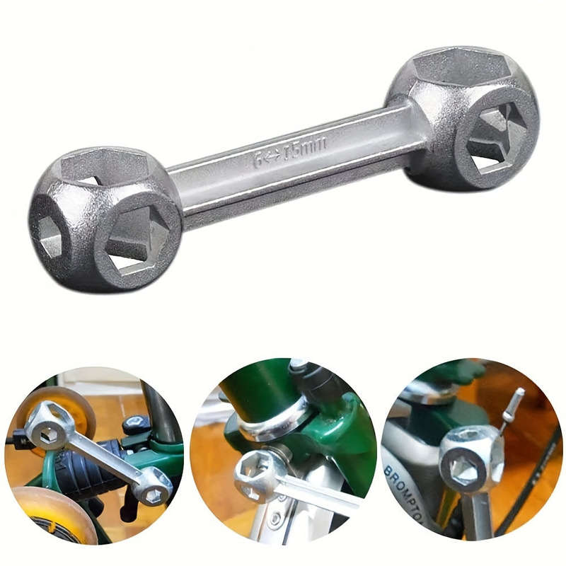 1pc Zinc Alloy 10 In 1 Multi-Size 6-15mm Hex Allen Wrench Male Bicycle Repair Tool Set