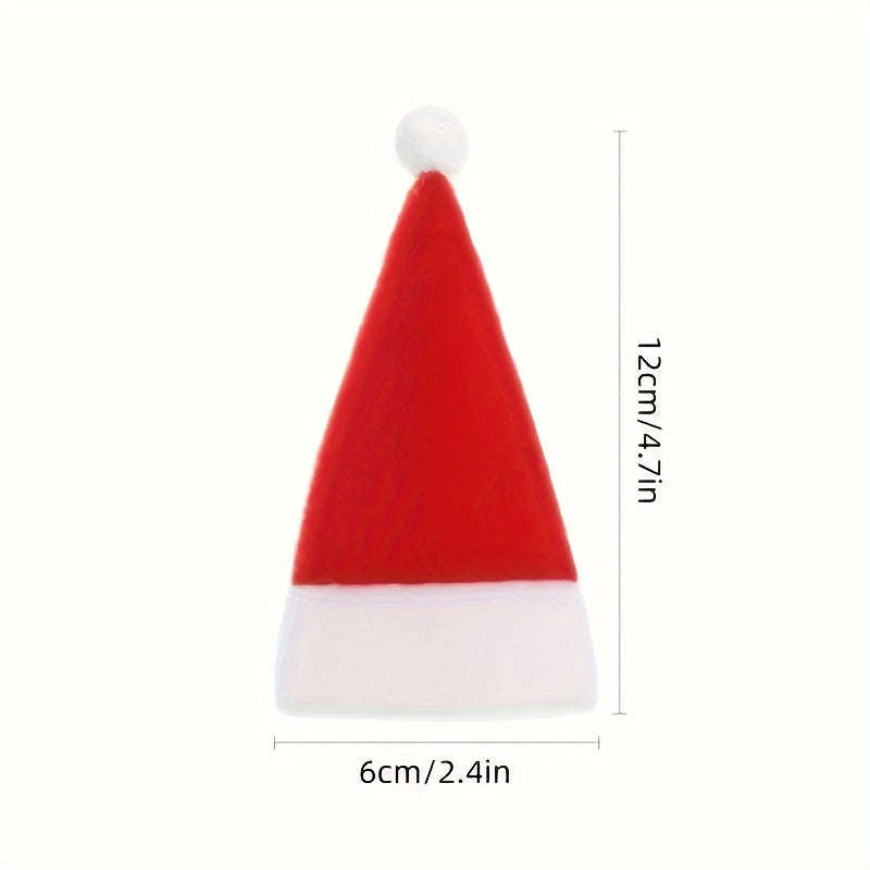 10-Piece Red Mini Santa Hat Cutlery Holder