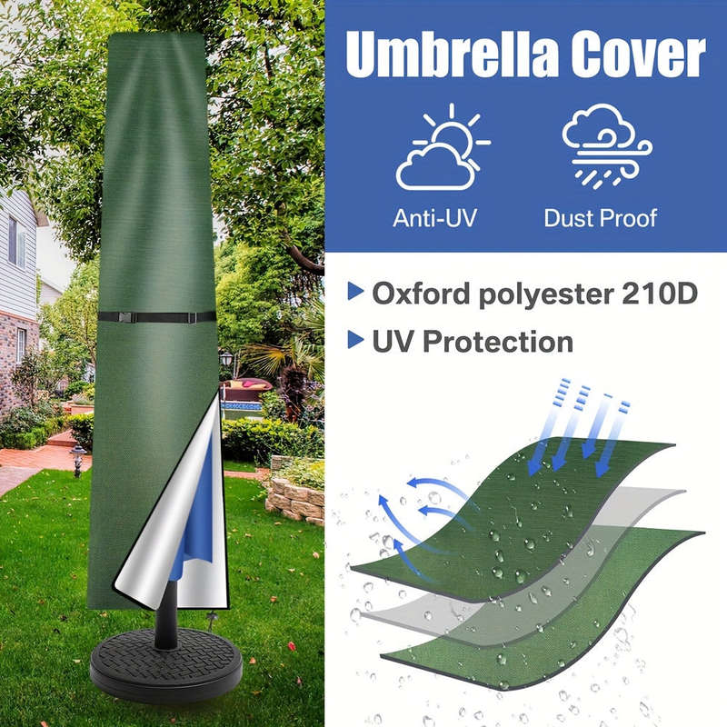 Waterproof Patio Umbrella Cover - Durable Polyester, Fits 90-150" Cantilever Offset Umbrellas