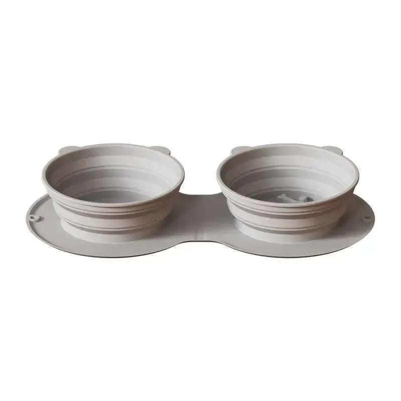 Foldable Silicone Pet Double Water Bowl