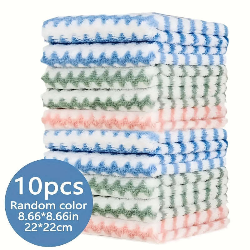 10 Pack Dish Towels Bamboo Fiber Dish Cloth Super Absorbent Double Layer Cleaning Cloth