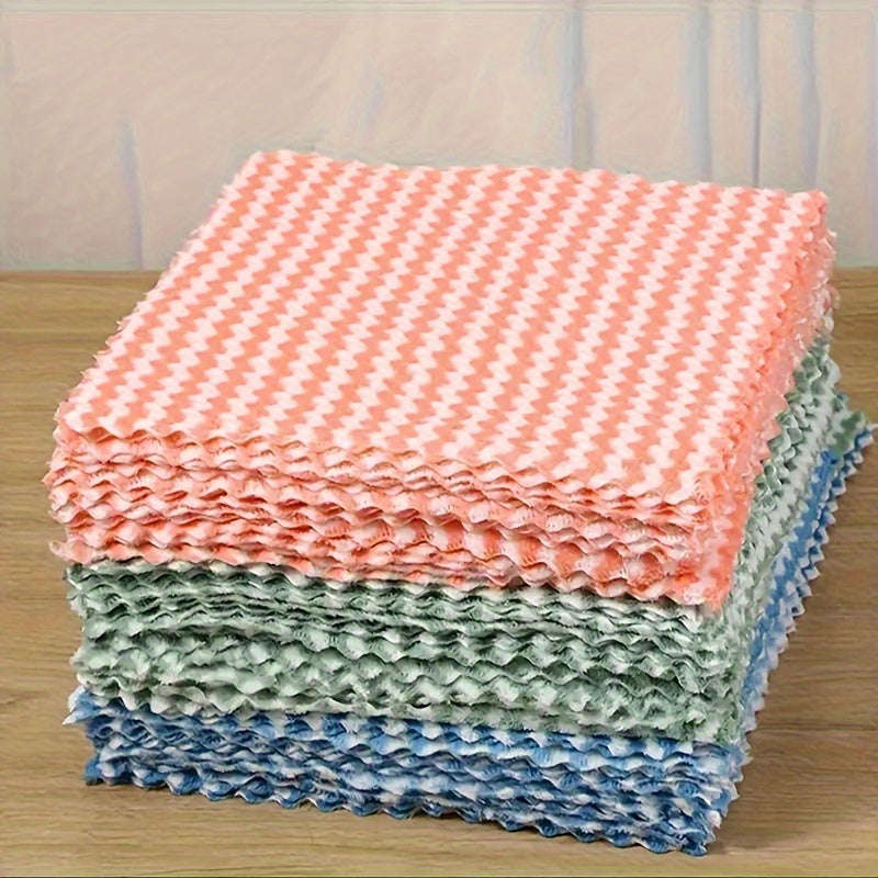 10 Pack Dish Towels Bamboo Fiber Dish Cloth Super Absorbent Double Layer Cleaning Cloth