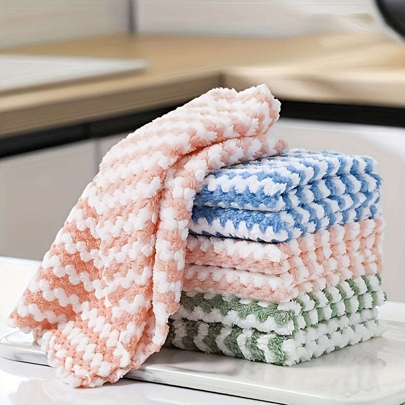 10 Pack Dish Towels Bamboo Fiber Dish Cloth Super Absorbent Double Layer Cleaning Cloth