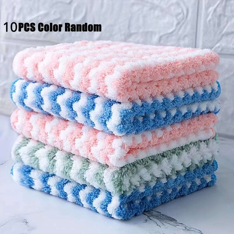 10 Pack Dish Towels Bamboo Fiber Dish Cloth Super Absorbent Double Layer Cleaning Cloth