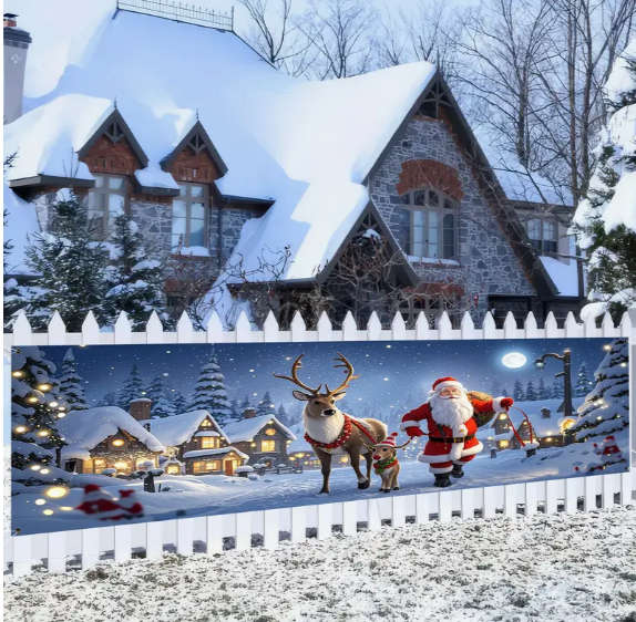 Christmas And New Year Polyester Banner 1 Pack (17 x 78 Inches)