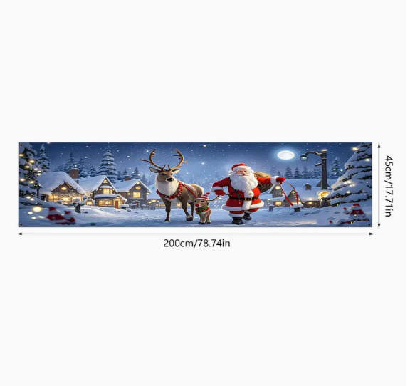 Christmas And New Year Polyester Banner 1 Pack (17 x 78 Inches)