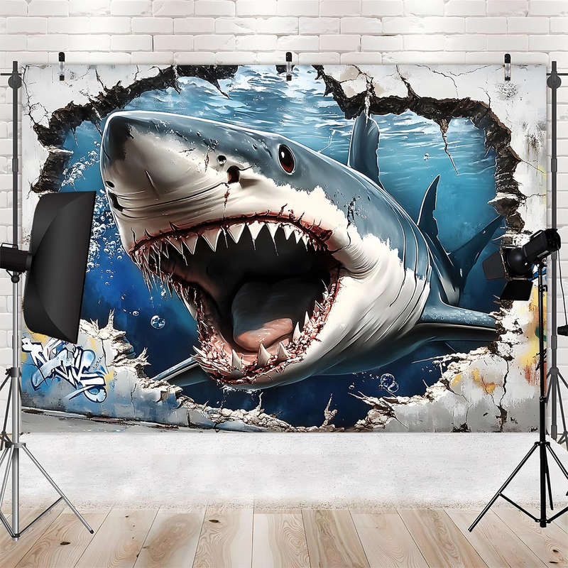 Giant 3D Shark Wall Sticker