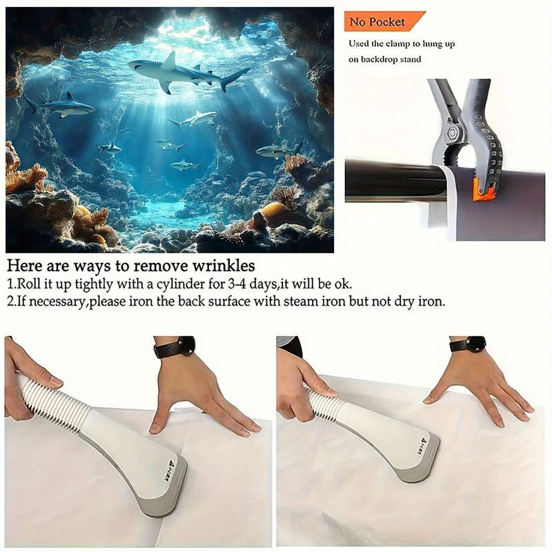 Underwater Sea Life Polyester Backdrop