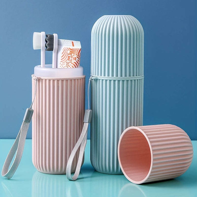 1pc Compact Travel Toothbrush And Toothpaste Set With Mouthwash Cup