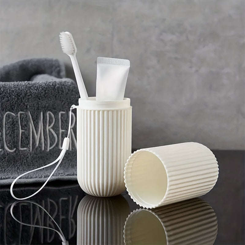 1pc Compact Travel Toothbrush And Toothpaste Set With Mouthwash Cup
