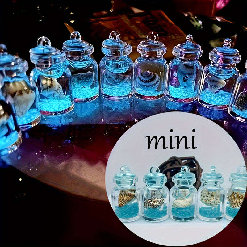 6 Luminous Transparent Bottles Ocean Theme Christmas Tree Mini Ornaments