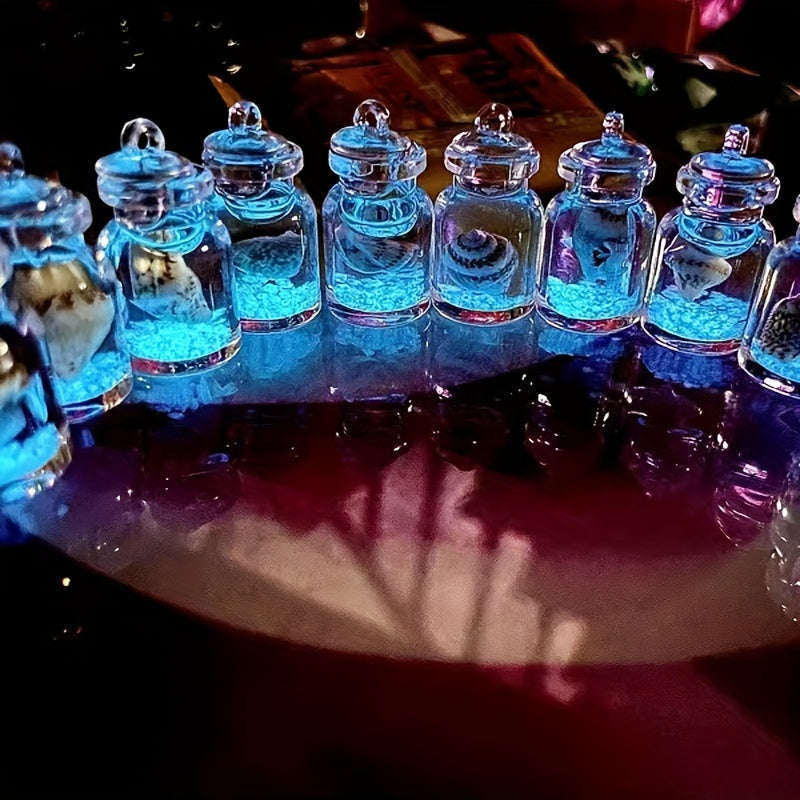 6 Luminous Transparent Bottles Ocean Theme Christmas Tree Mini Ornaments