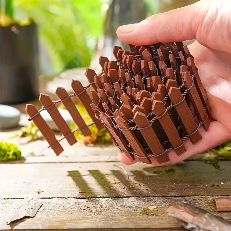 1pc Charming Mini Wooden Fence For Fairy Gardens - Charming Miniature Landscape Accessories