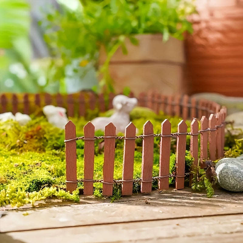 1pc Charming Mini Wooden Fence For Fairy Gardens - Charming Miniature Landscape Accessories