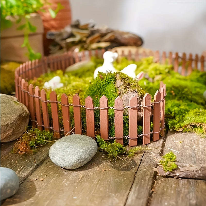 1pc Charming Mini Wooden Fence For Fairy Gardens - Charming Miniature Landscape Accessories