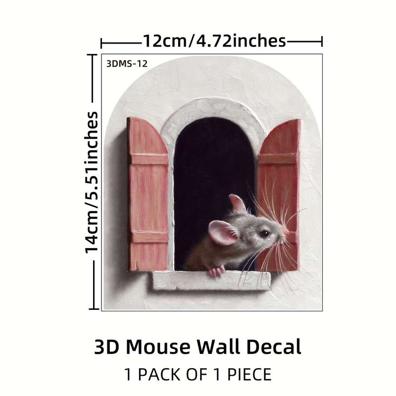 1pc 3D Cartoon Mouse Window Sticker Door Opening Home Wall Decoration Window Decal Sticker