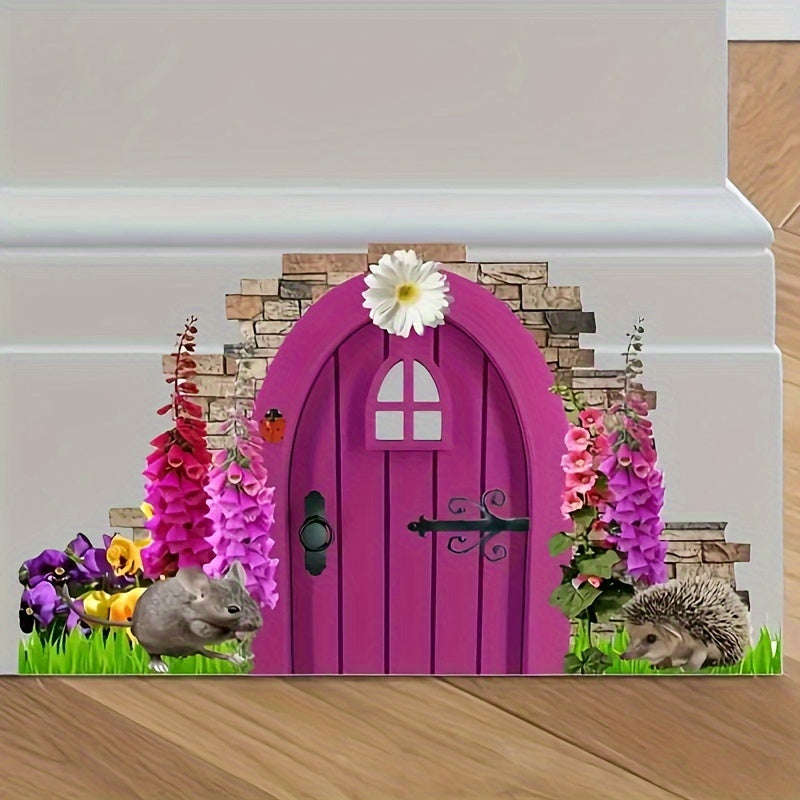 1-Pack Hedgehog And Mouse Vinyl Wall Decals - Creative Animal Print Stickers