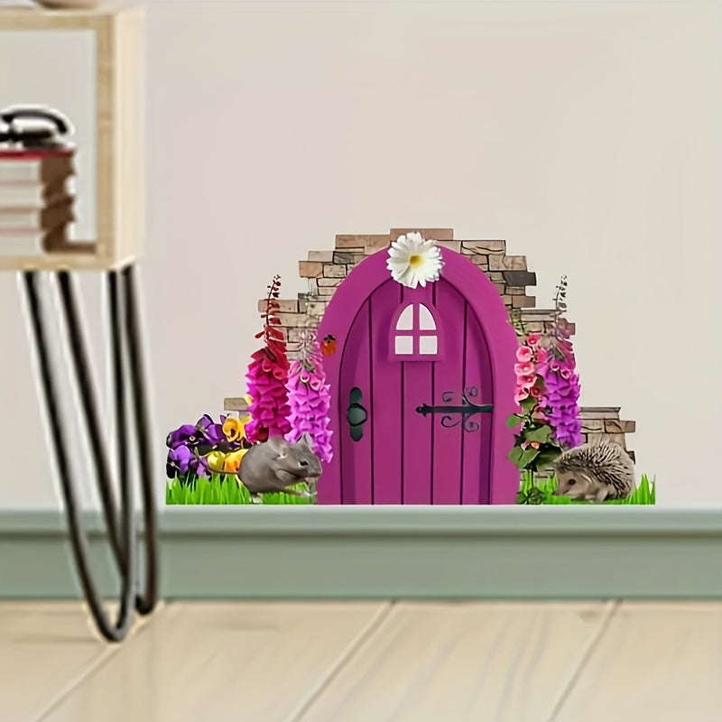 1-Pack Hedgehog And Mouse Vinyl Wall Decals - Creative Animal Print Stickers