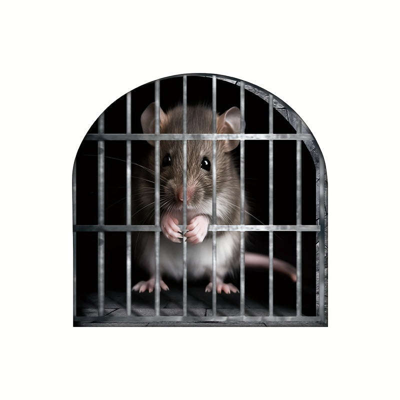 1pc Cute 3D Mouse Hole Sticker