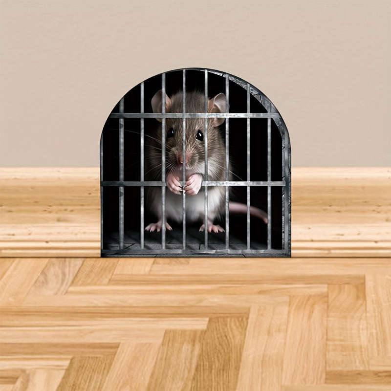 1pc Cute 3D Mouse Hole Sticker