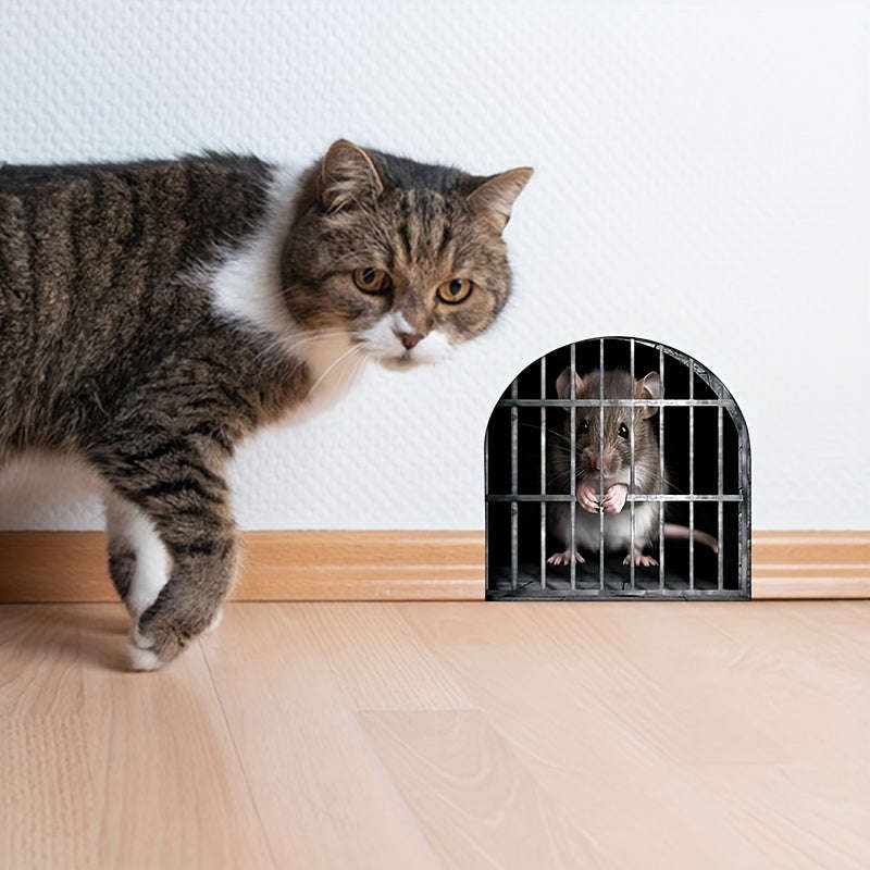 1pc Cute 3D Mouse Hole Sticker
